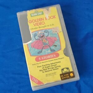 Vintage Sesame Street VHS Golden Book 5 Stories Super Grover Retro Untested